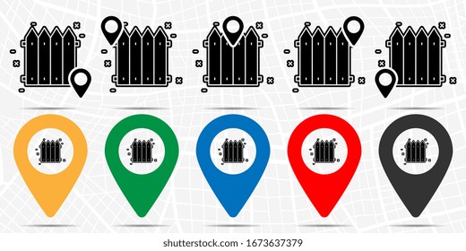 Fencing icon in location set. Simple glyph, flat illustration element of agriculture theme icons