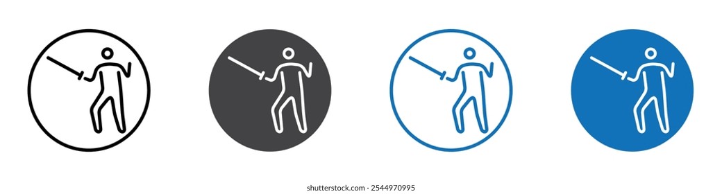 Fencing icon Logo sign in thin line outline
