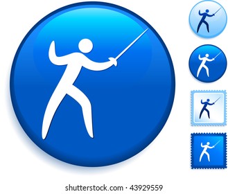 Icono de cercado en el botón de Internet Ilustración del vector original