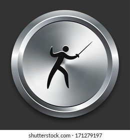 Icono de cercado en la colección de botones metálicos