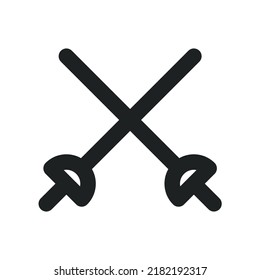 Fencing Icon with Outline Style