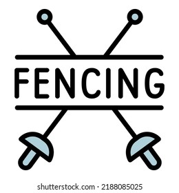 Fencing icon outline vector. Duel mask. Fence play