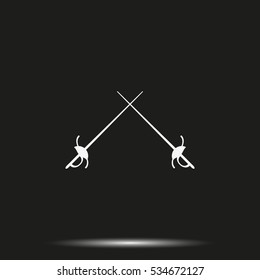 Fencing icon. Rapier illustration.