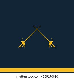 Fencing icon. Rapier illustration.