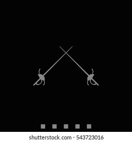 Fencing icon. Rapier illustration.