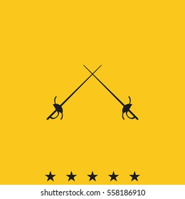 Fencing icon. Rapier illustration.