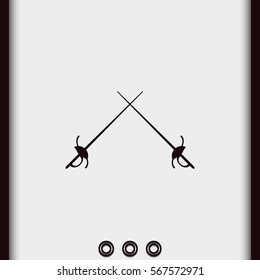 Fencing icon. Rapier illustration.