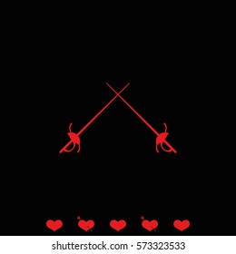 Fencing icon. Rapier illustration.