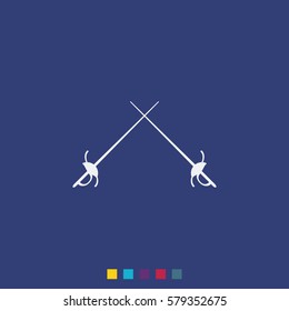 Fencing icon. Rapier illustration.