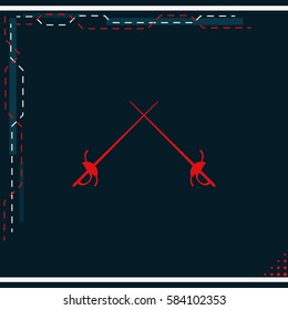 Fencing icon. Rapier illustration.