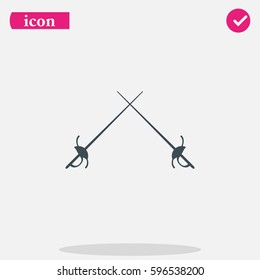 Fencing icon. Rapier illustration.