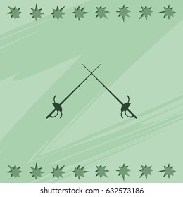 Fencing icon. Rapier illustration.