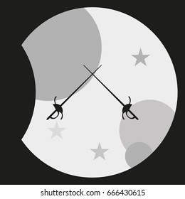 Fencing icon. Rapier illustration.