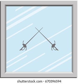 Fencing icon. Rapier illustration.
