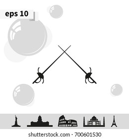 Fencing icon. Rapier illustration.
