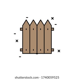 Fencing icon. Simple outline colored vector of agriculture icons for ui and ux, website or mobile application
