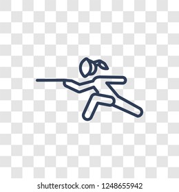 Fencing icon. Trendy linear Fencing logo concept on transparent background from Sport collection