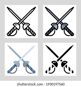 Diseño vectorial de icono de vallado en forma de relleno, delgada, contorno y plano.