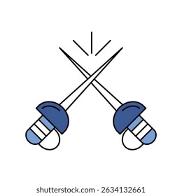 fencing icon with white background vector stock illustration