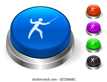 Fencing Icons on Round Button Collection