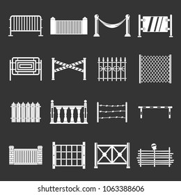 Fencing icons set vector white isolated on grey background 