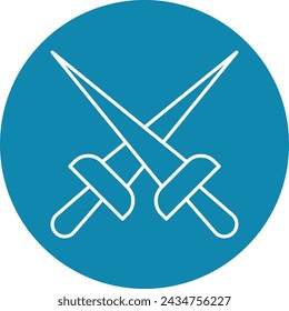 Fencing Line Circle Icon Design For Personal And Commercial Use.