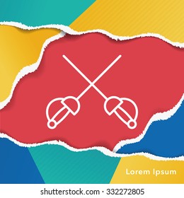 Fencing line icon