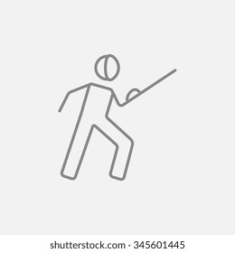 Fencing line icon for web, mobile and infographics. Vector dark grey icon isolated on light grey background.