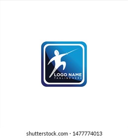 Fencing Logo Design Vector Stock