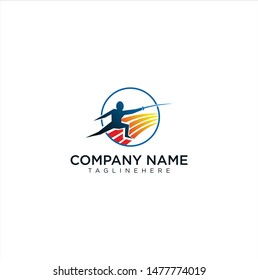 Fencing Logo Design Vector Stock