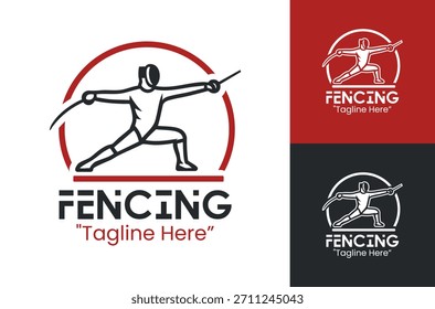 Logotipo de esgrima Lineal Athlete Sword Mark