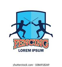 fencing logo with text space for your slogan / tag line, vector illustration