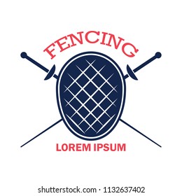 fencing logo with text space for your slogan / tag line, vector illustration
