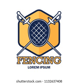 fencing logo with text space for your slogan / tag line, vector illustration