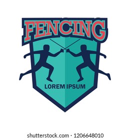fencing logo with text space for your slogan / tag line, vector illustration
