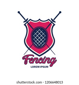 fencing logo with text space for your slogan / tag line, vector illustration