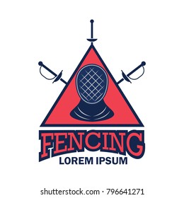 fencing logo with text space for your slogan / tag line, vector illustration