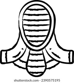 Fencing Mask hand drawn vector illustrations