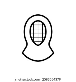 Fencing Mask Headgear Uniform Line Art Icon Design