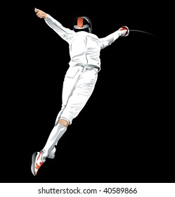 fencing on a black background