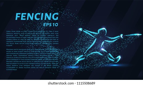 Fencing of the particles. Silhouette of fencing from small circles