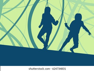 Fencing player fight abstract vector background
