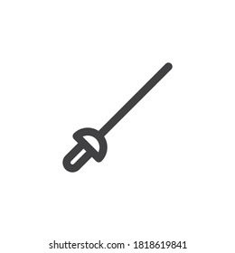 Fencing rapier line icon. linear style sign for mobile concept and web design. Fencing sword outline vector icon. Symbol, logo illustration. Vector graphics