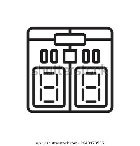Fencing Scoreboard Outline Icon Vector Illustration