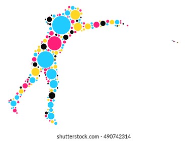 fencing shape vector design by color point