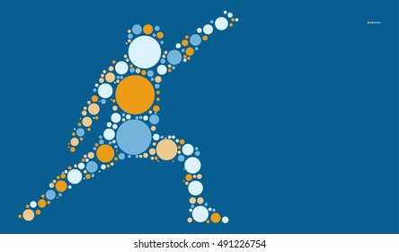 fencing shape vector design by color point