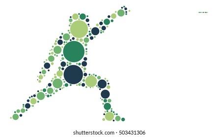 fencing shape vector design by color point