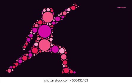 fencing shape vector design by color point