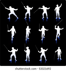 Silhouettenkollektion auf einfarbigem Hintergrund - Originalillustration