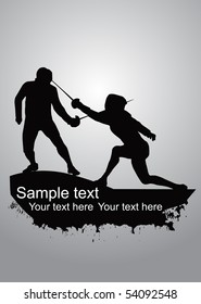 Fencing silhouette vector